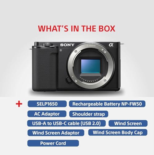 Sony Alpha ZV-E10K (Previously ZV-E10L) with Upgraded SELP1650 (Ver 2) Power Zoom Lens | 24.2 MP Interchangeable-Lens Mirrorless vlog Camera, Made for Creators |APS-C Sensor 4K Movie Recording-Black