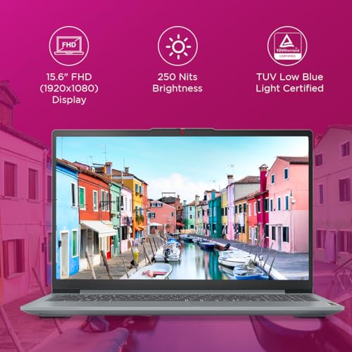 Lenovo IdeaPad Slim 3, 12th Gen Intel Core i5-12450H (16GB LPDDR5, 512GB SSD), Anti-glare, FHD 15.6"(39.6cm), Win 11, Office Home 2024, Arctic Grey, 1.62Kg, 83ER00MDIN, Thin & Light, Backlit KB Laptop