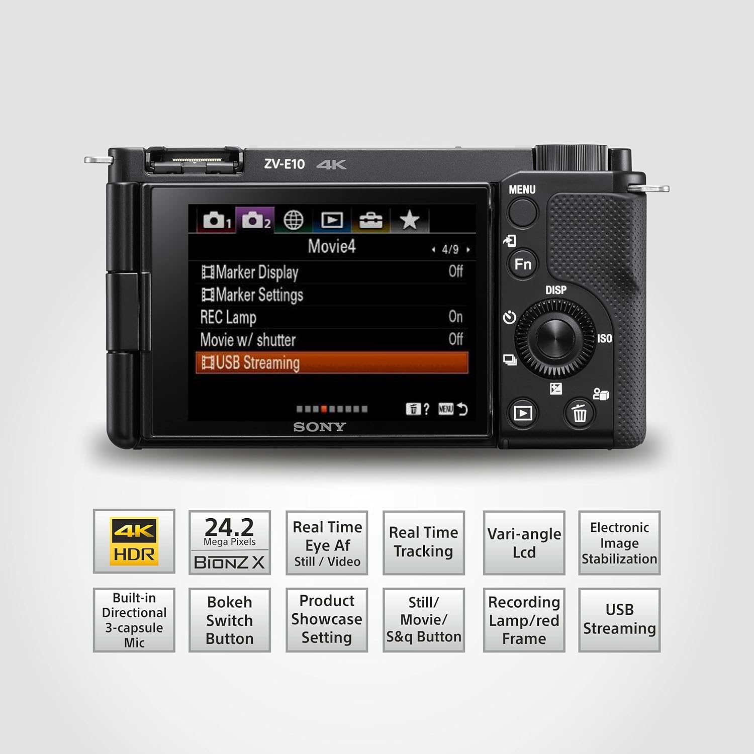 Sony Alpha ZV-E10K (Previously ZV-E10L) with Upgraded SELP1650 (Ver 2) Power Zoom Lens | 24.2 MP Interchangeable-Lens Mirrorless vlog Camera, Made for Creators |APS-C Sensor 4K Movie Recording-Black