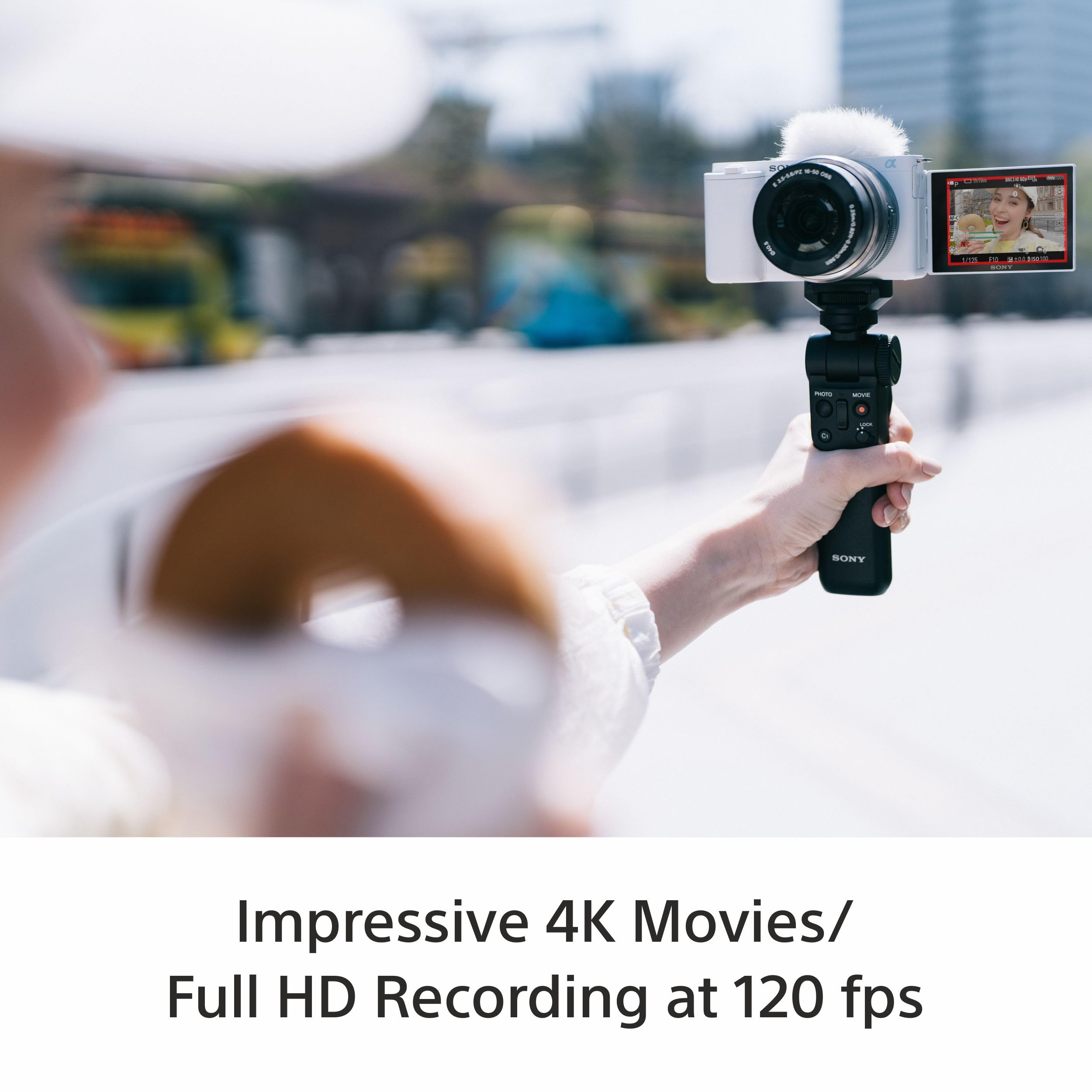 Sony Alpha ZV-E10L 24.2 Mega Pixel Interchangeable-Lens Mirrorless vlog Camera with 16-50 mm Lens, Made for Creators | APS-C Sensor | Advanced Autofocus | Clear Audio & 4K Movie Recording - White