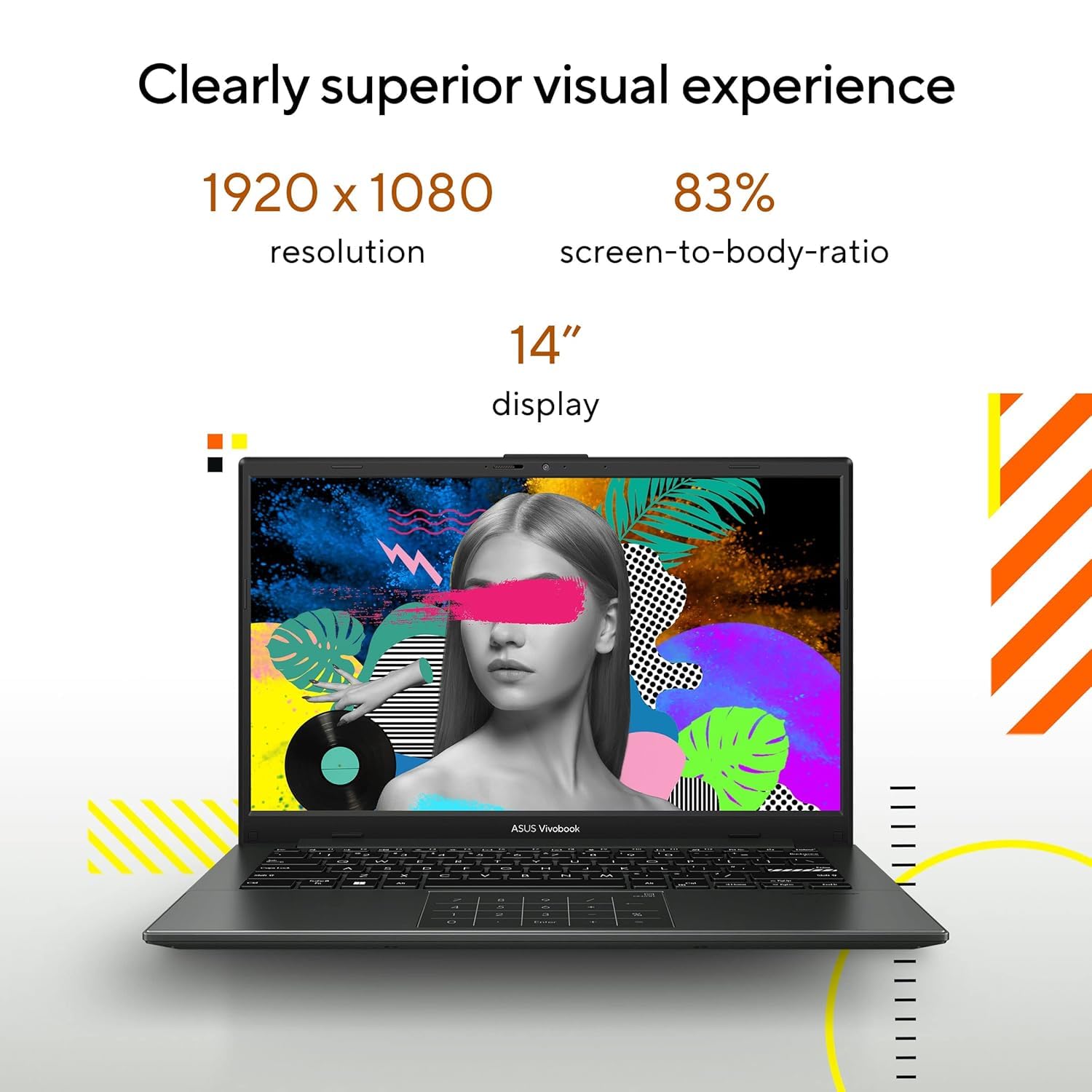 ASUS Vivobook Go 14, AMD Ryzen 5 7520U, 16GB RAM, 512GB SSD, FHD, 14", 60Hz,42WHrs, Windows 11, M365 Basic (1Year)*,Office Home 2024, Mixed Black, 1.38 kg, E1404FA-EB774WS, Thin & Light Laptop