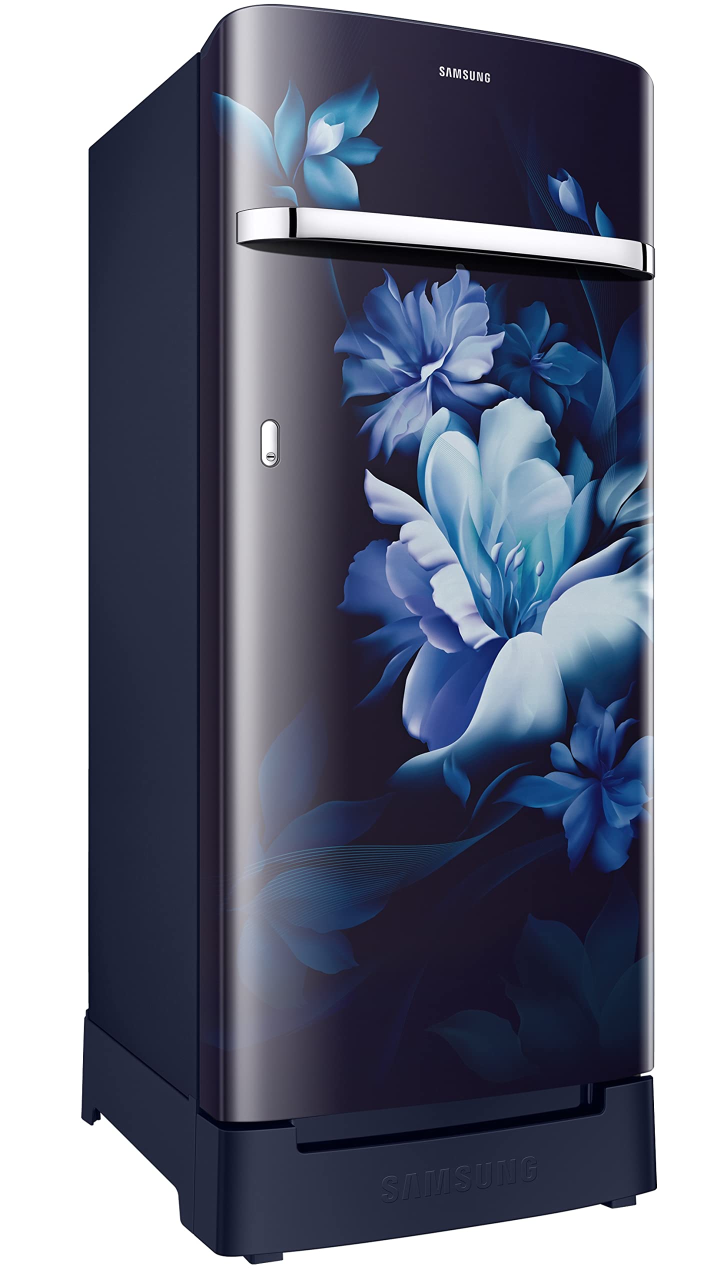 Samsung 215L 5 Star Inverter Direct-Cool Single Door Refrigerator (RR23C2H35UZ/HL,Midnight Blossom Blue) Base Stand Drawer