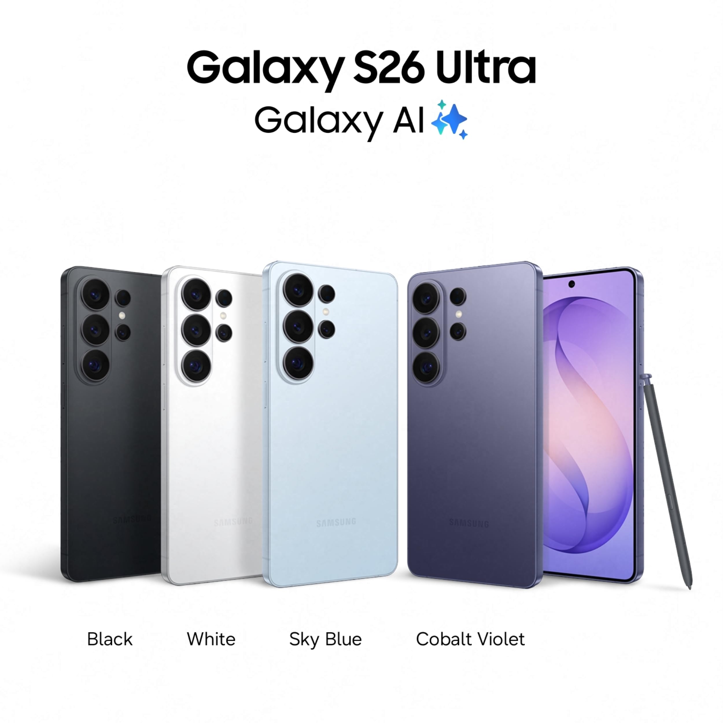 Samsung Galaxy S26 Ultra 5G (Cobalt Violet, 12GB RAM, 256GB Storage) with Built-in Privacy Display, AI Phone, Photo Assist, Creative Studio, 200MP Camera, 5000mAh Battery and Snapdragon 8 Elite Gen 5