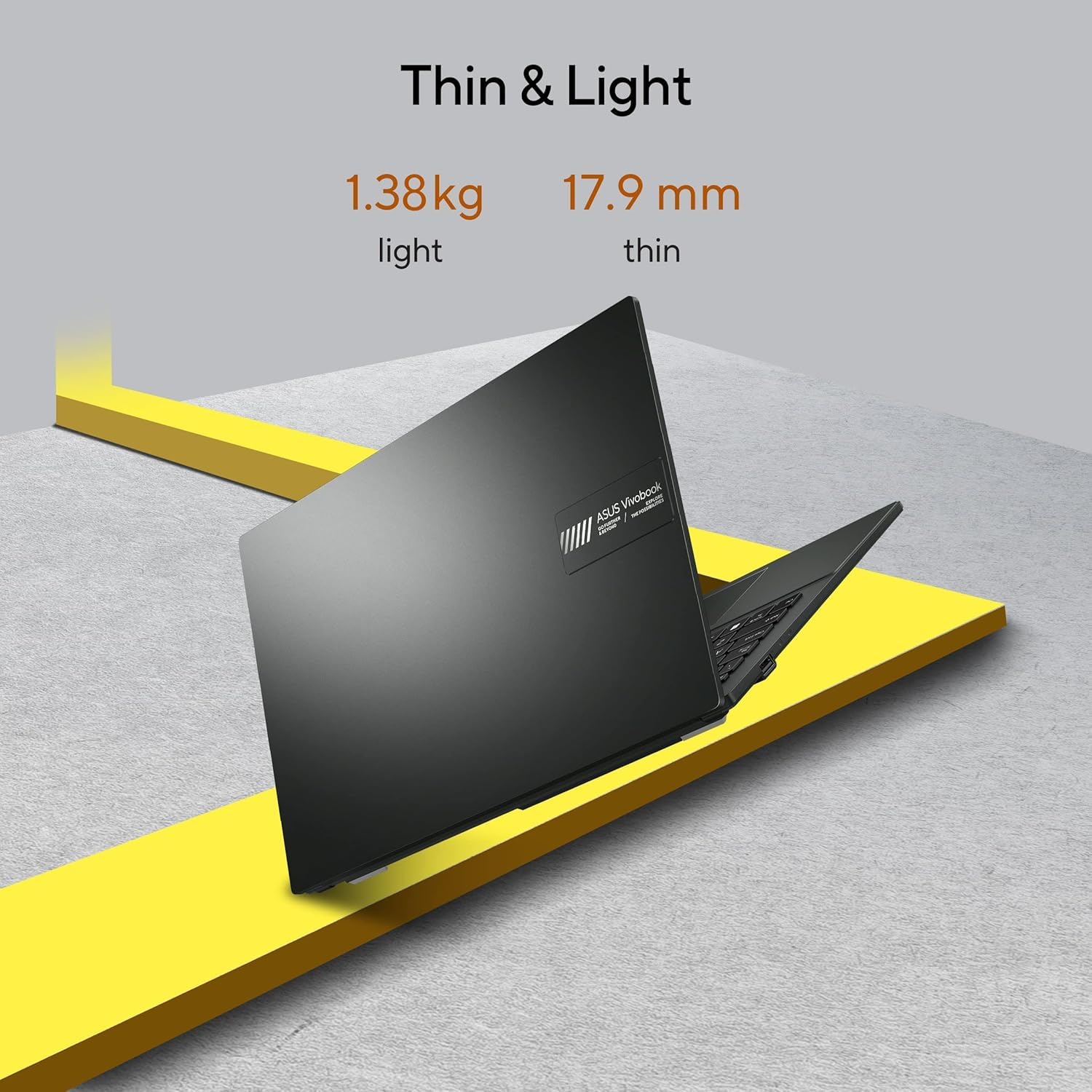 ASUS Vivobook Go 14, AMD Ryzen 5 7520U, 16GB RAM, 512GB SSD, FHD, 14", 60Hz,42WHrs, Windows 11, M365 Basic (1Year)*,Office Home 2024, Mixed Black, 1.38 kg, E1404FA-EB774WS, Thin & Light Laptop