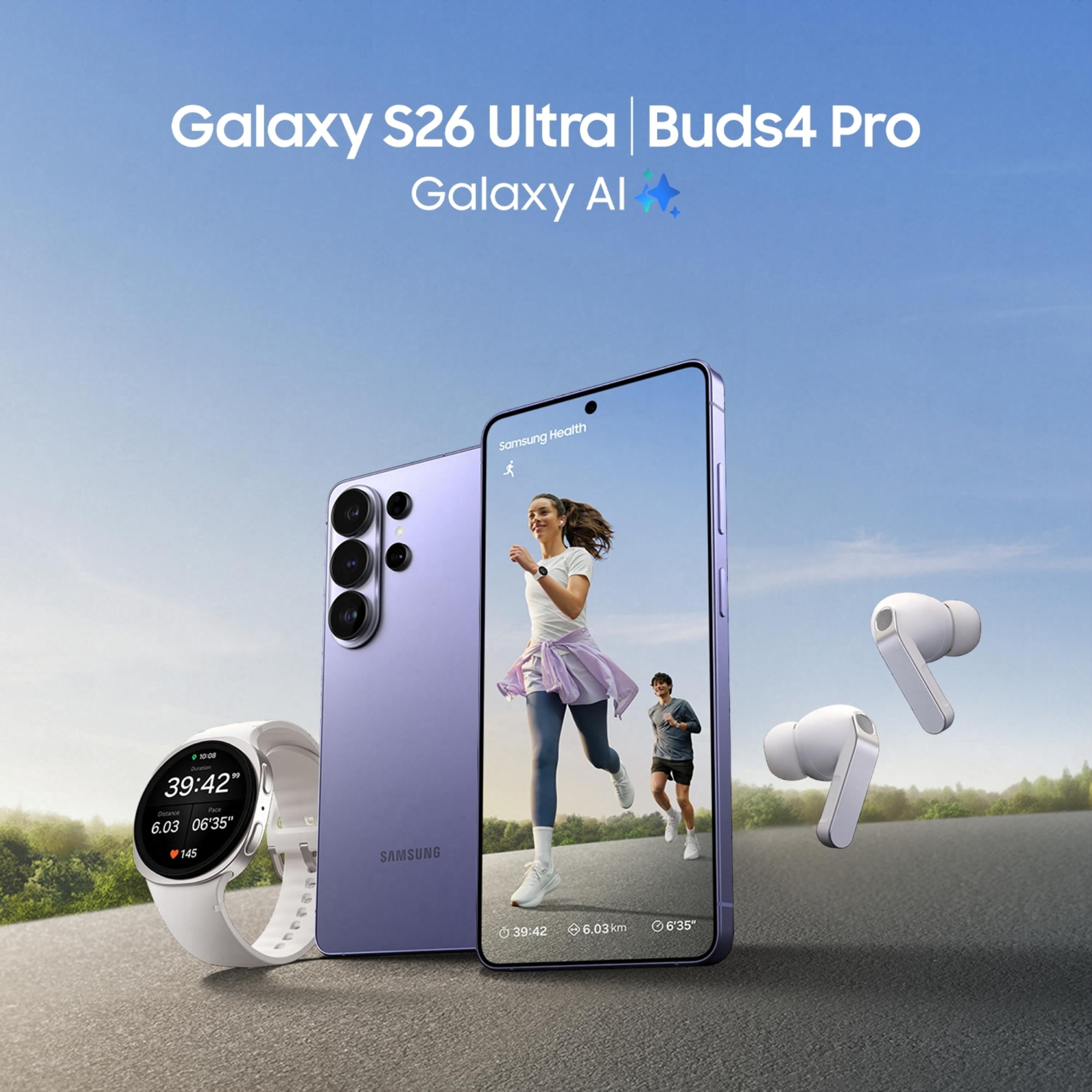 Samsung Galaxy S26 Ultra 5G (Cobalt Violet, 12GB RAM, 256GB Storage) with Built-in Privacy Display, AI Phone, Photo Assist, Creative Studio, 200MP Camera, 5000mAh Battery and Snapdragon 8 Elite Gen 5