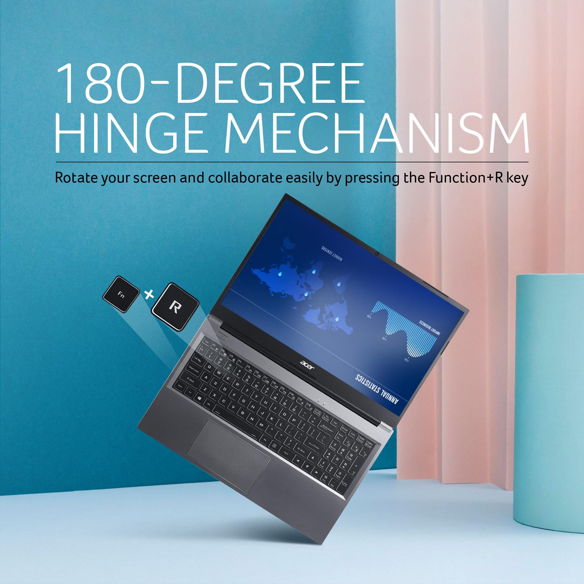 acer Aspire Lite, AMD Ryzen 3 5300U Processor, 16 GB RAM, 512GB SSD, Full HD, 15.6"/39.62cm, Windows 11 Home, Steel Gray, 1.59KG, AL15-41, Metal Body, Premium Thin and Light Laptop