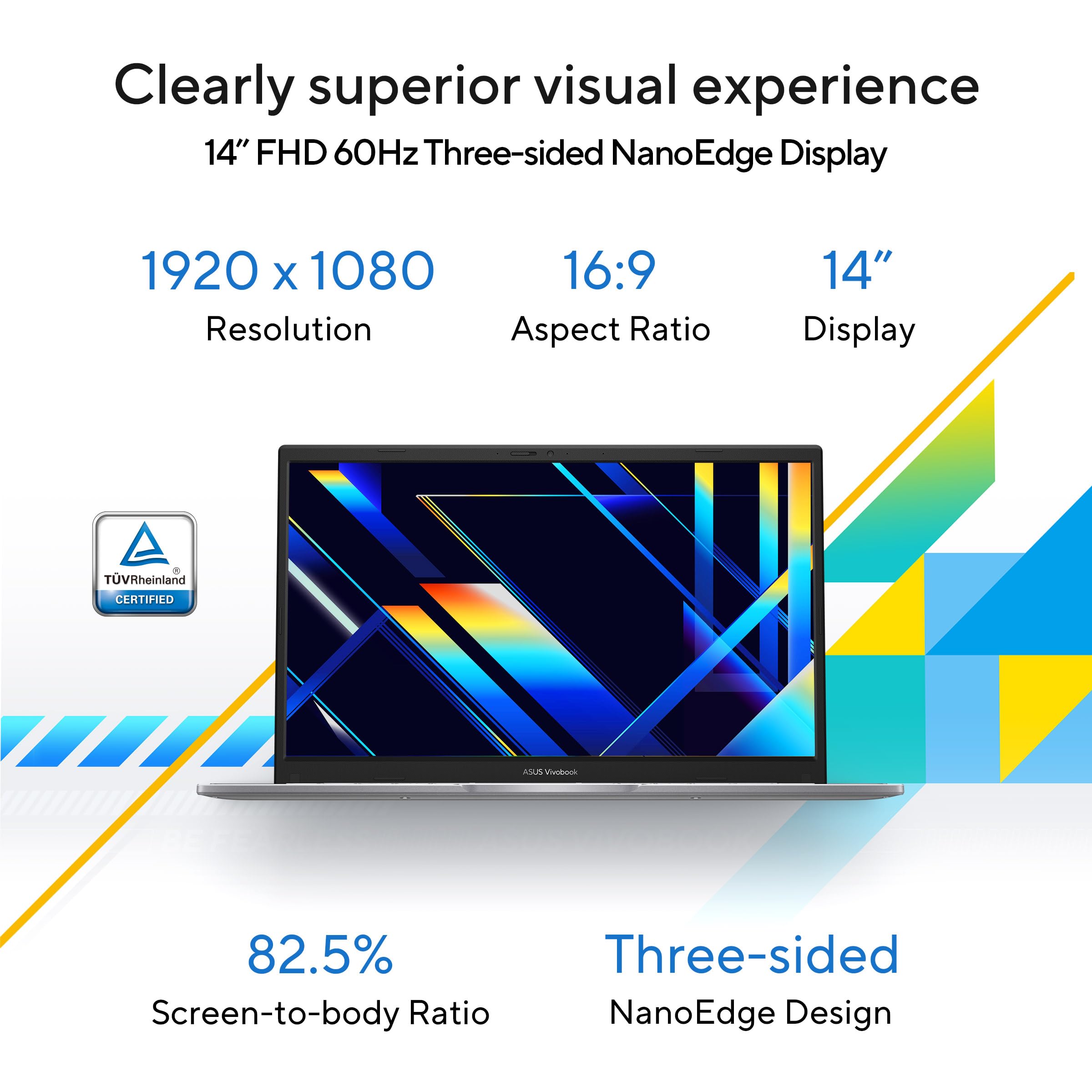 ASUS Vivobook 14 (2025),13th Gen, Intel Core i3-1315U, 8GB RAM, 512GB SSD, FHD, 14", (35.5 cm) Windows 11 Home, M365 Basic(1 Year)* Office 2024,Cool Silver,1.4 Kg, X1404VA-EB321WS, Thin & Light Laptop