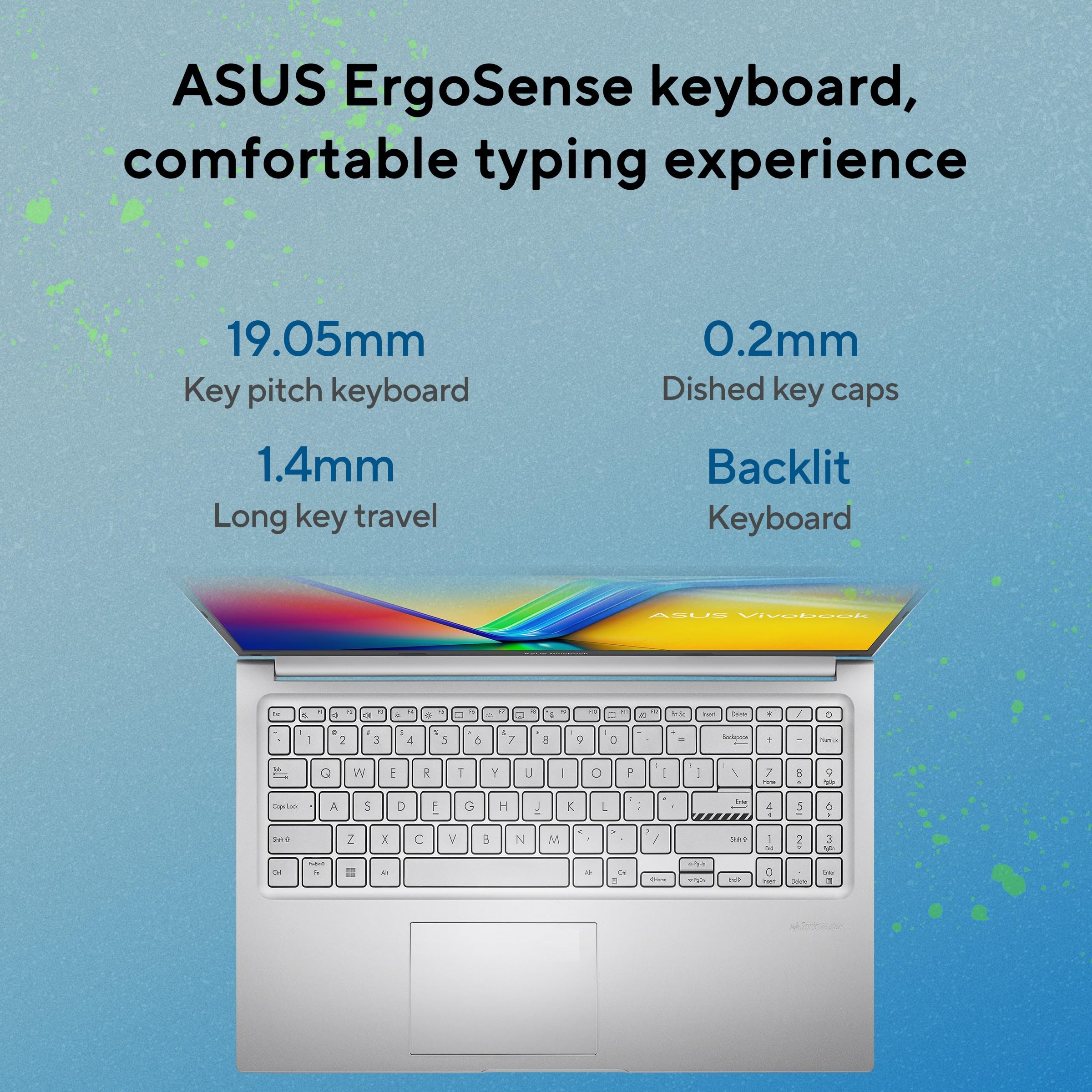 ASUS Vivobook 15, Intel Core i7 13th Gen 13620H, 16GB RAM, 1TB SSD, FHD 15.6", Windows 11, Office Home 2024, Cool Silver, 1.7Kg, X1502VA-BQ1299WS, Intel UHD GPU, 42Whr, M365 Basic (1Year)* Laptop