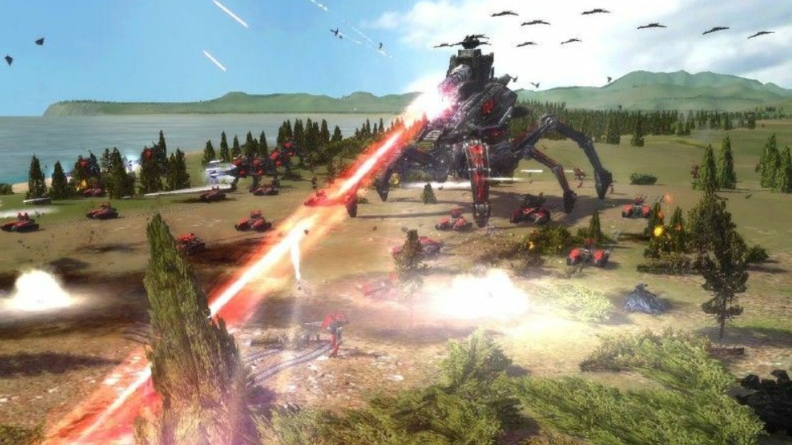 supreme-commander-gold-sale-pc-rts-games Supreme Commander - A giant walking spider mech with a laser cannon.