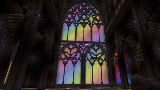 minecraft-builds-stained-glass Minecraft build ideas: A beautiful gothic stained glass window built in Minecraft.