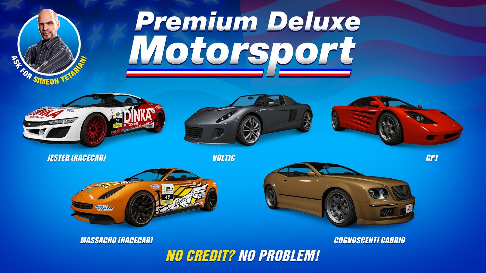 GTA Online promo art for vehicles at Premium Deluxe Motorsport this week