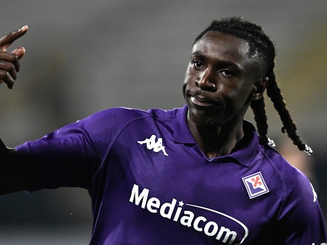 Fiorentina's Moise Kean celebrates scoring on February 6, 2025 Fiorentina's Moise Kean celebrates scoring on February 6, 2025