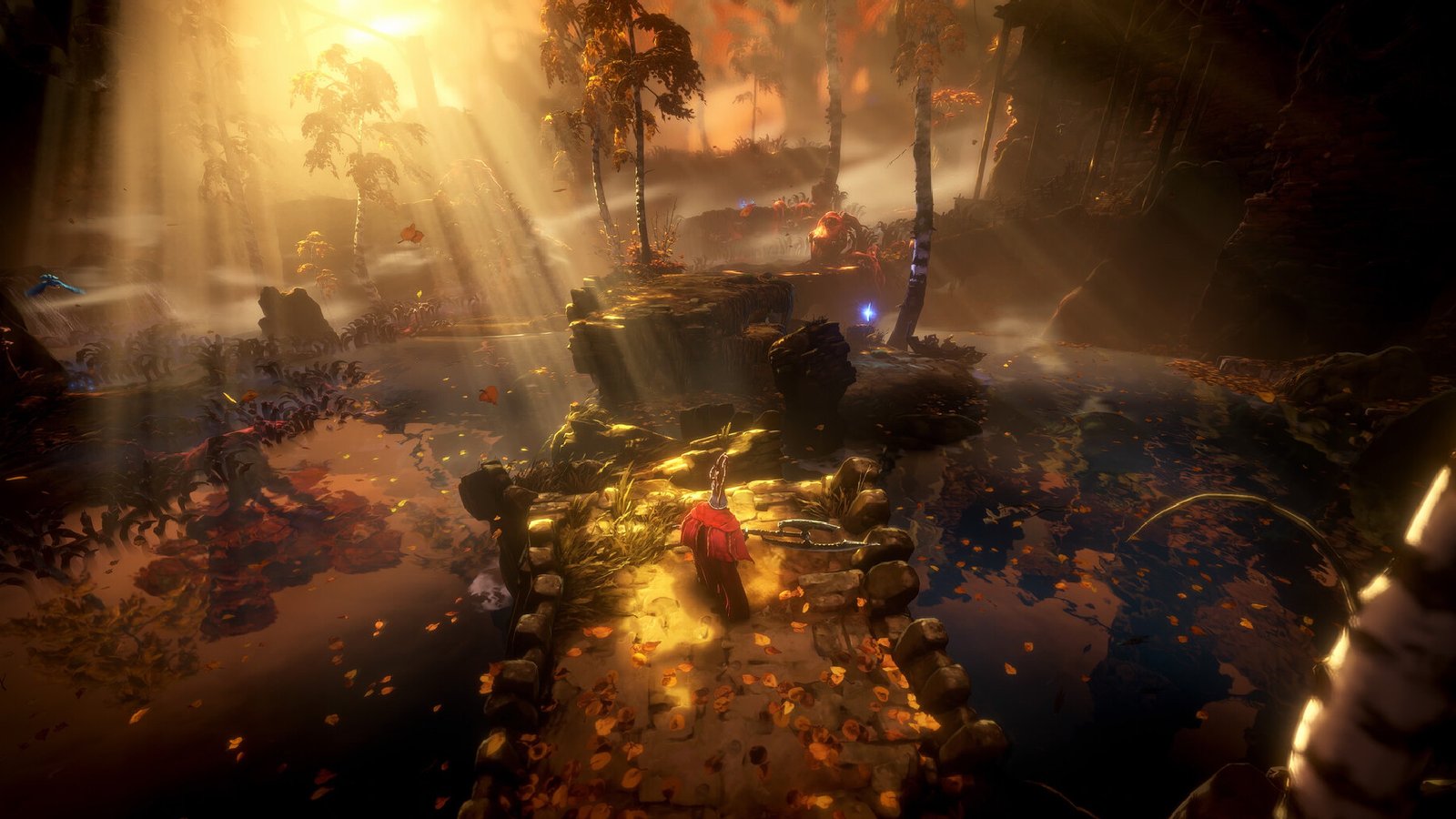 no-rest-for-the-wicked-the-breach-update-screenshot No Rest For The Wicked - Light floods across a forest.