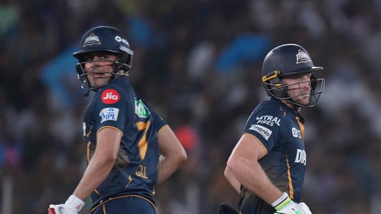 After the latter fell, Jos Buttler upped the ante for them and put up a partnership of 62 runs with Gill off just 37 balls. He then put up a 57-run stand with Washington Sundar off 34 balls. (AP)