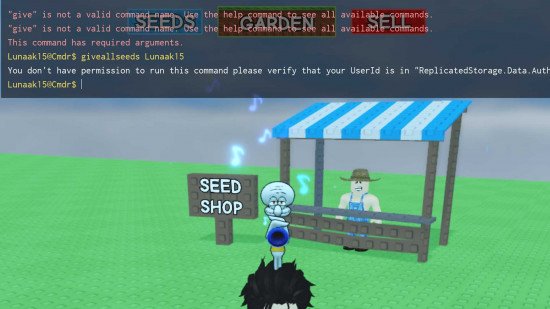A shop in Grow a Garden.