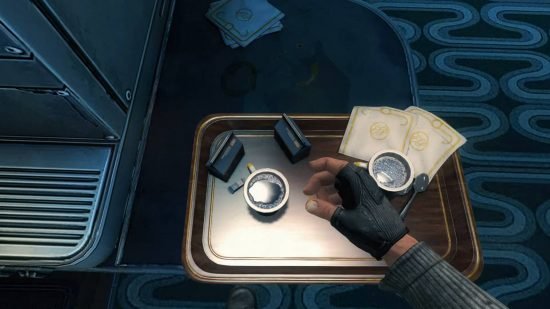 Best sex games: B.J. Blazkowicz has put two cups of freshly made hot coffee on a tray along with two little serviettes and two tiny snack boxes.