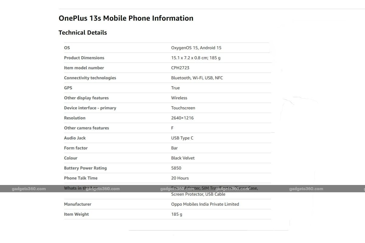oneplus 13s amazon details g360 Amazon