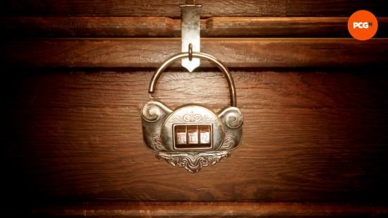 alone-in-the-dark-combination-lock-2 A combination lock shows the symbols for three zodiac signs, and the solution to one of the Alone in the Dark combination lock puzzles.