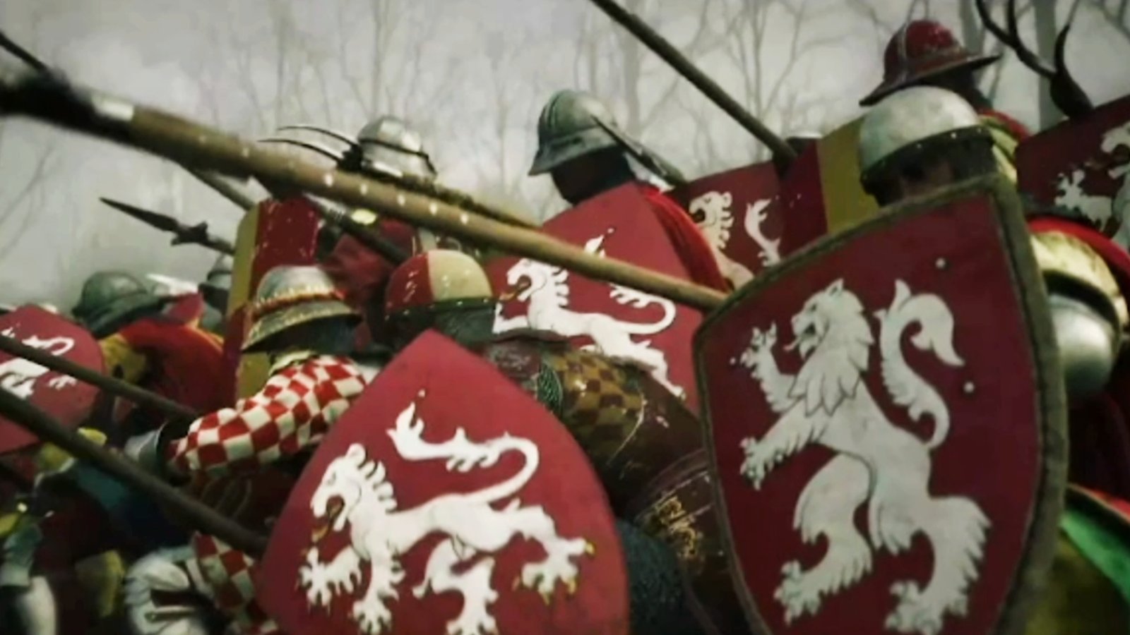Chronicles Medieval - A unit of soldiers with shields and spears.