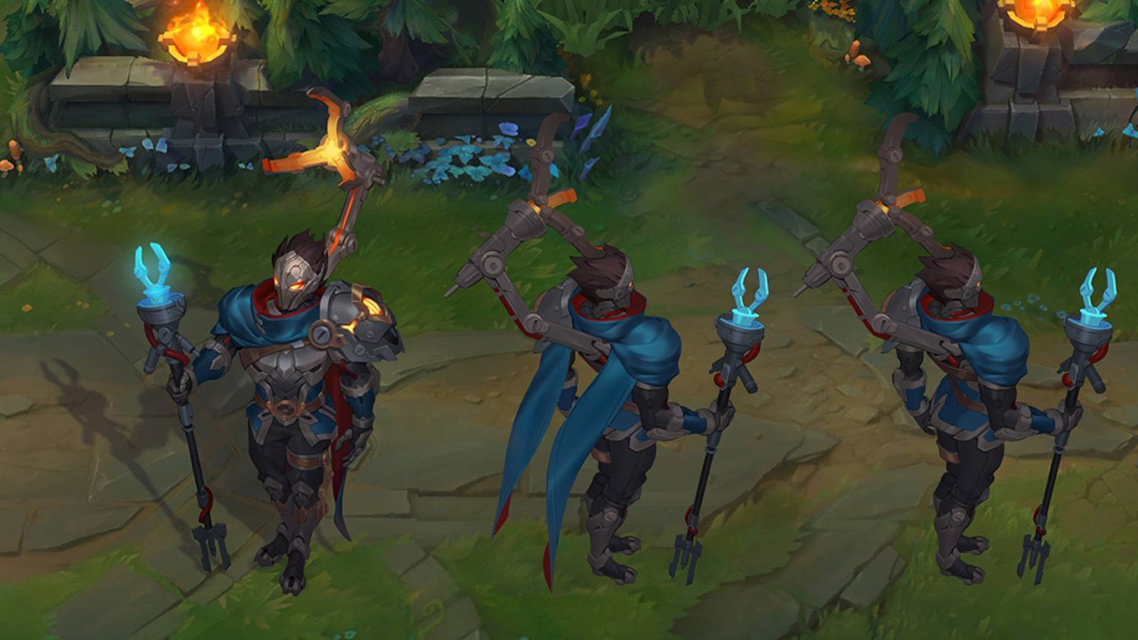 An image of the original Viktor model in League of Legends standing in bottom lane