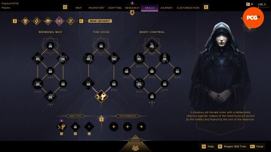 Dune Awakening skills: the Bene Gesserit skill tree.