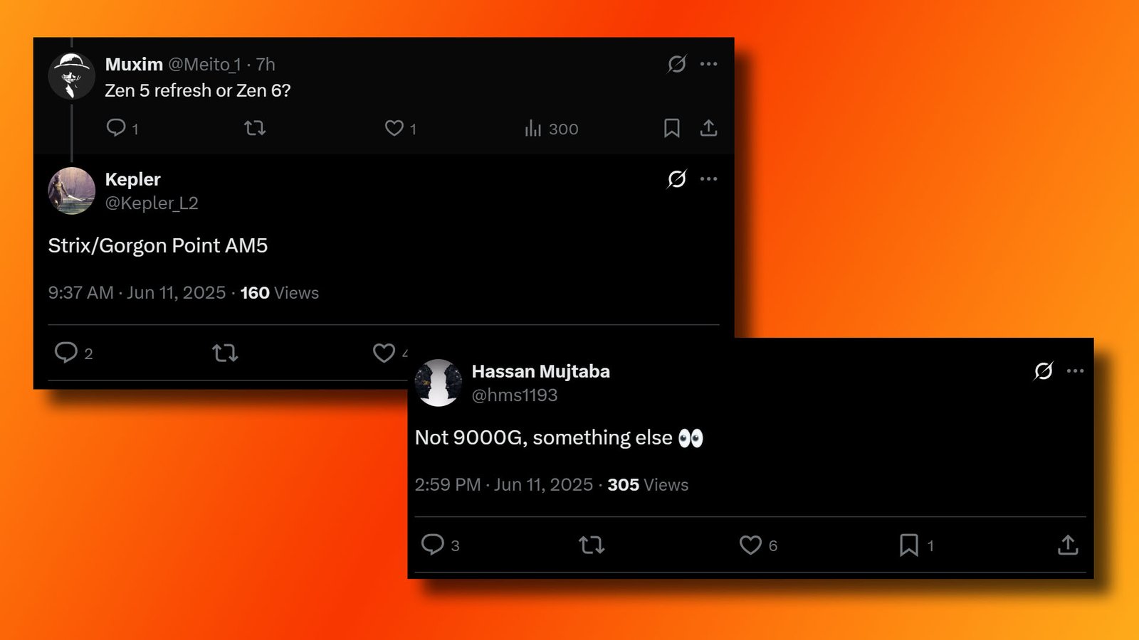 Speculation about the new AMD Ryzen CPU from Kepler_L2 and Hassan Mujtaba on X.