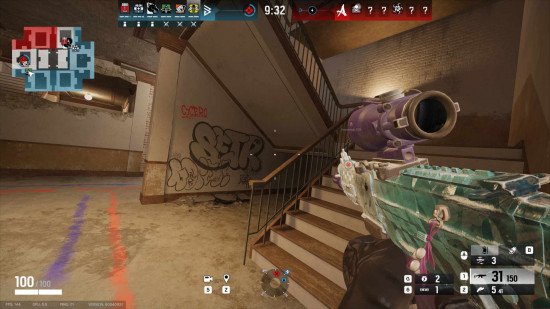 A player roams the map on Dual Front with their gun raised.