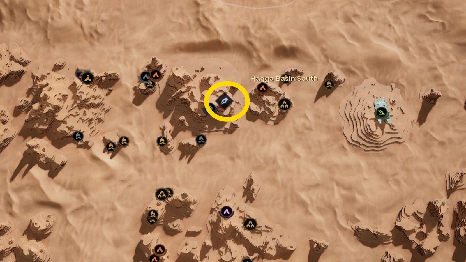 A map image showing where to find the Planetologist trainer in Dune Awakening