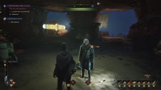 Two characters in dune awakening talking.