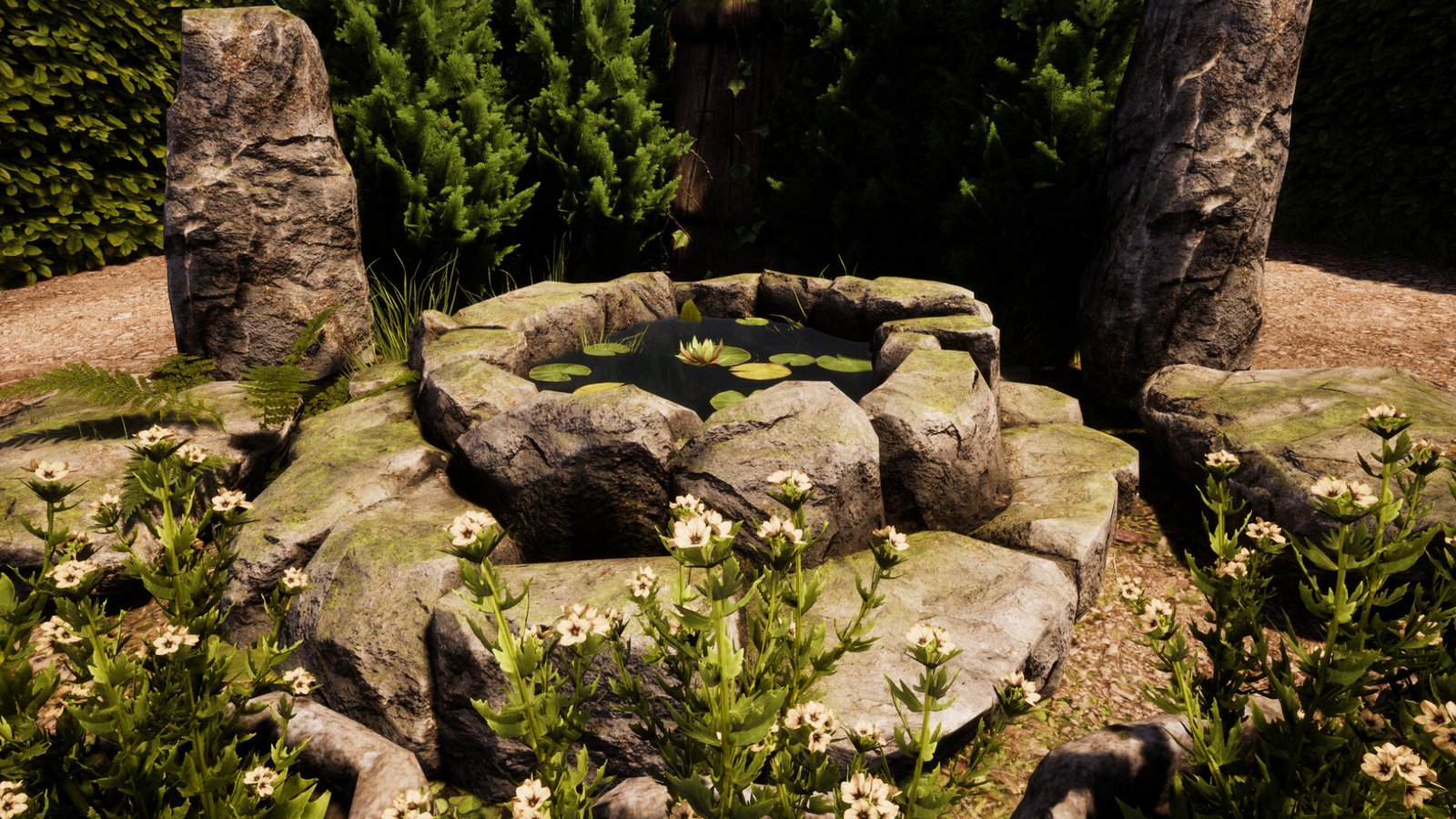 Medieval Dynast Echoes of Nature - A small pond built from rocks.