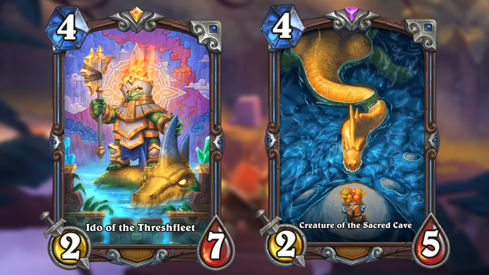 hearthstone-lost-city-ungoro-card-reveal-signature Hearthstone card reveal - Lost City of Un'Goro's Paladin buff package: An image of two Hearthstone cards from the Lost City of Un'Goro set
