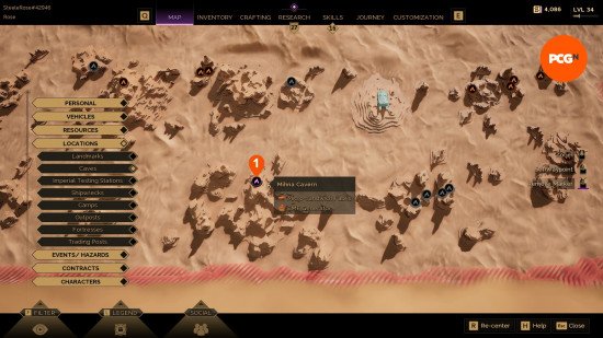 first-trial-location An orange marker shows the first Dune Awakening trial location on the in-game map.