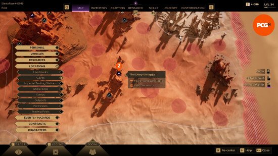 second-trial-location An orange marker shows the second Dune Awakening trial location on the in-game map.