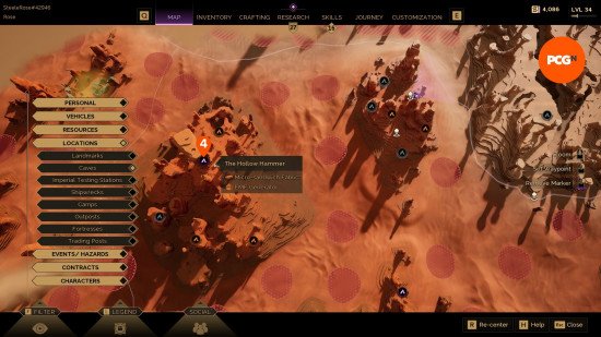 fourth-trial-location An orange marker shows the fourth Dune Awakening trial location on the in-game map.