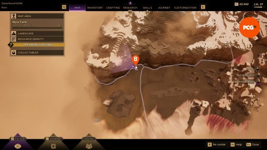 eighth-trial-location An orange marker shows the eighth Dune Awakening trial location on the in-game map.