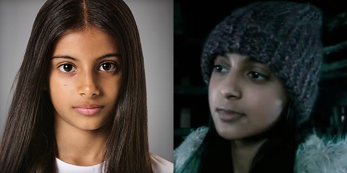 Left: Alessia Leoni. Right: Shefali Chowdhury as Parvati Patil in a scene from the fourth Harry Potter film in 2007.