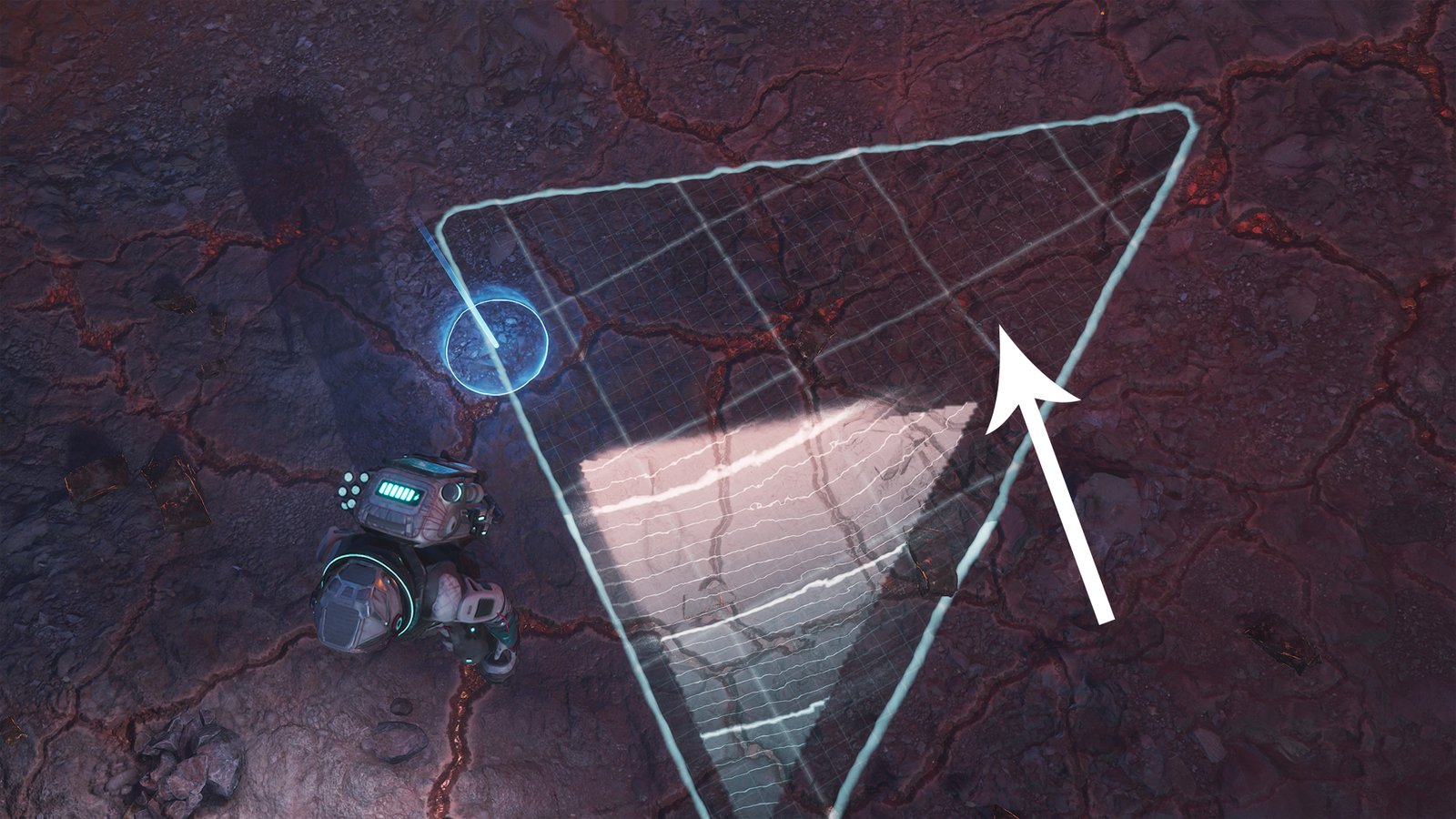 A scanned area in sci-fi game The Alters.