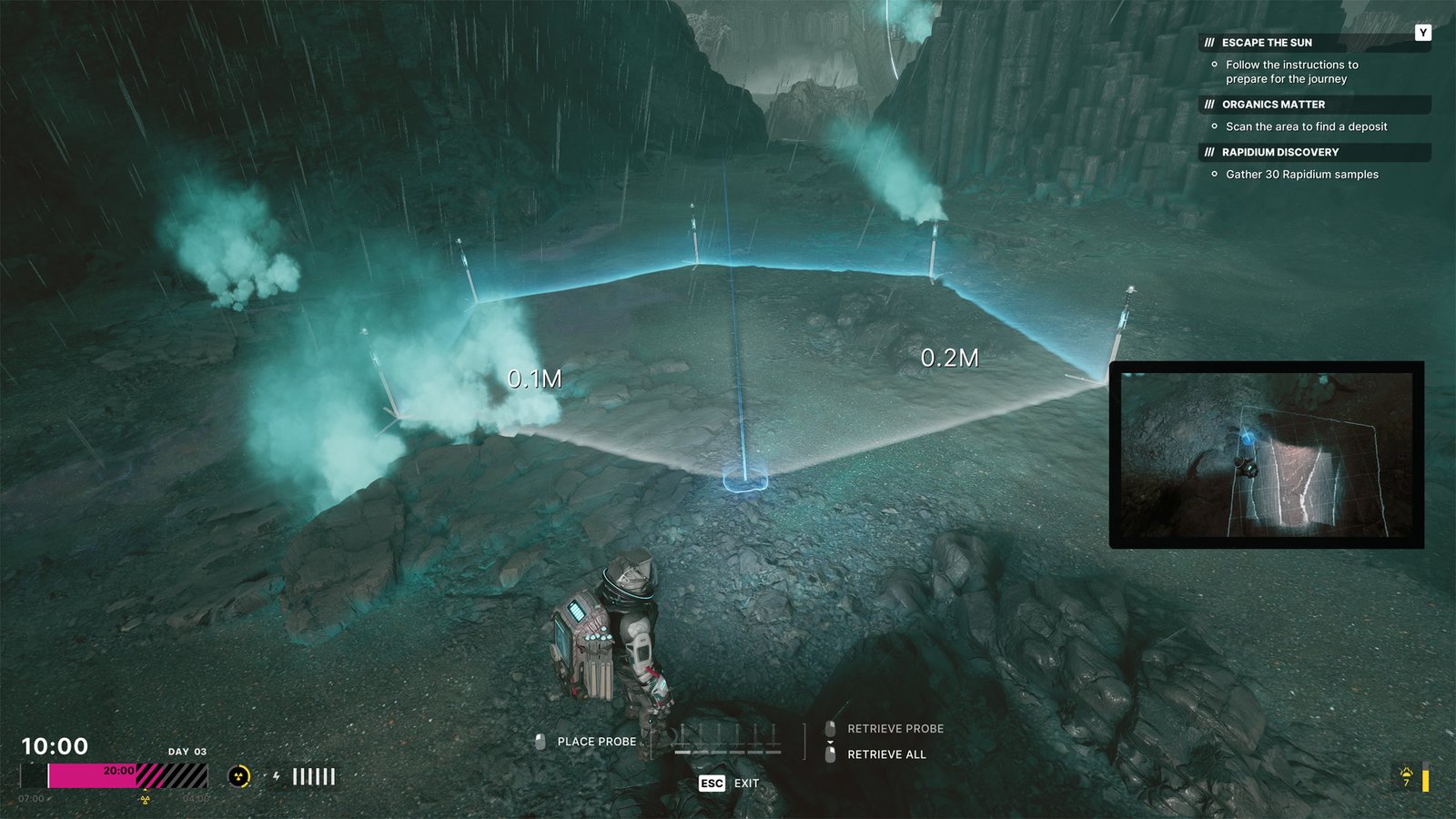 Polygon Scanners on an Organics deposit in The Alters.