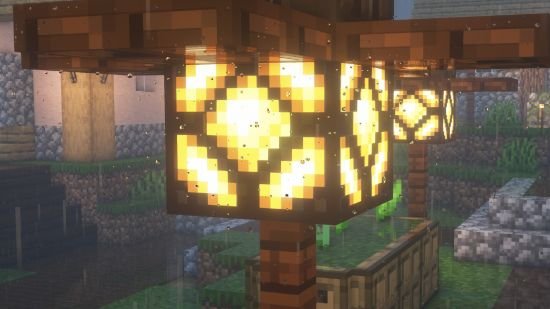 minecraft-astralex-shaders Raindrops sit on the player's screen thanks to Astralex, one of the best Minecraft shaders.