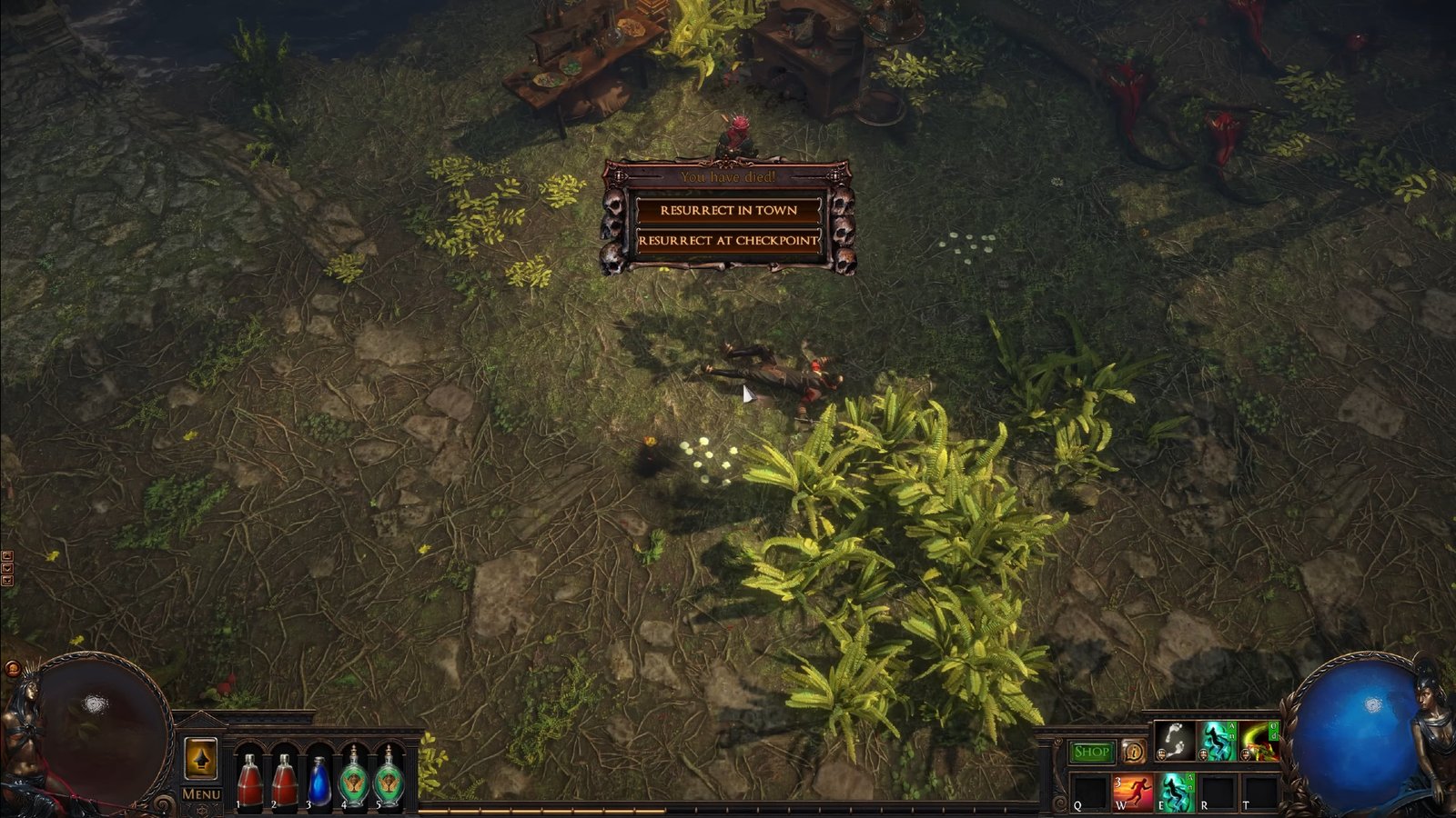 Path of Exile Mercenaries of Trarthus - A player dies fighting one of the mercs.