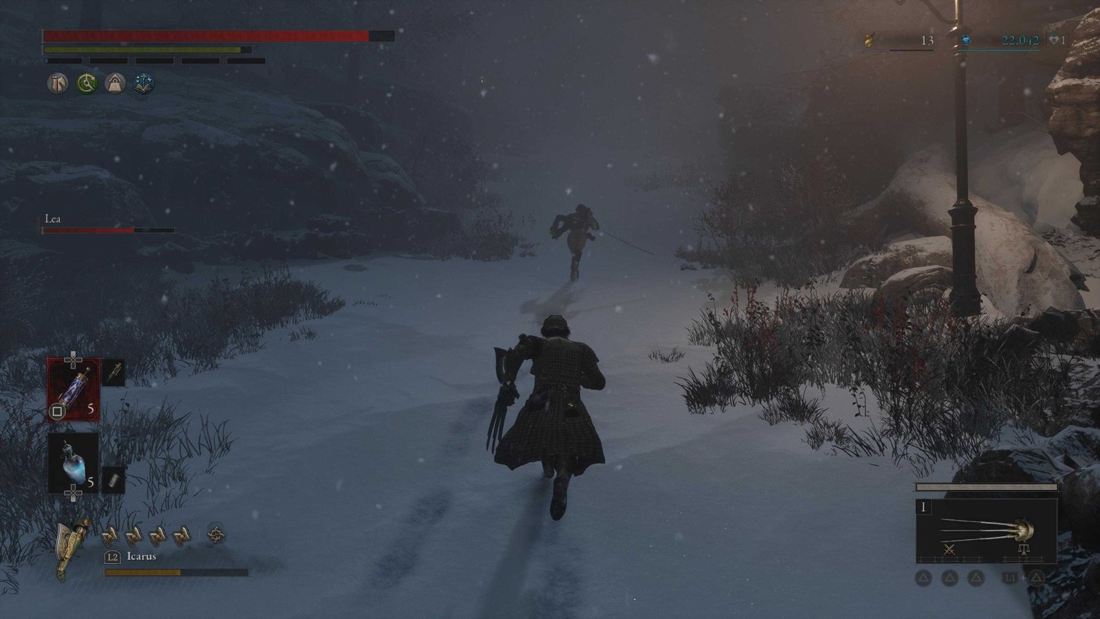 P chasing after Lea in Lies of P Overture.