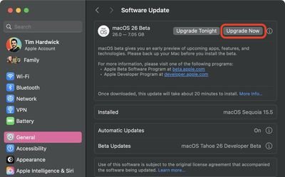 2install macos 26 beta