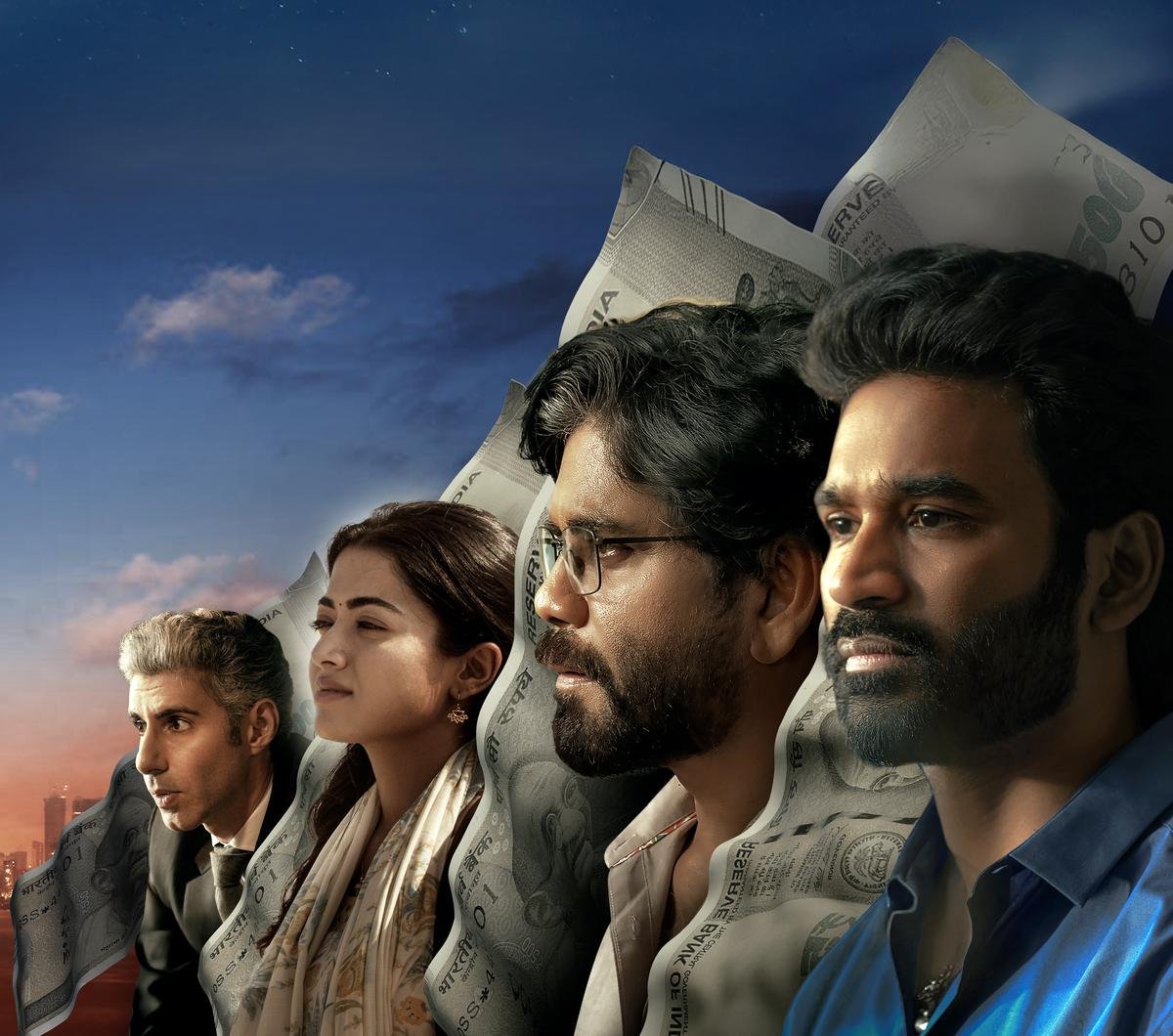 Jim Sarbh, Rashmika, Nagarjuna, and Dhanush in the film Jim Sarbh, Rashmika, Nagarjuna, and Dhanush in the film