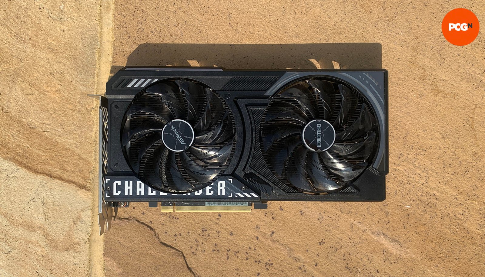 AMD Radeon RX 9060 XT review: ASRock Challenger OX graphics card front.