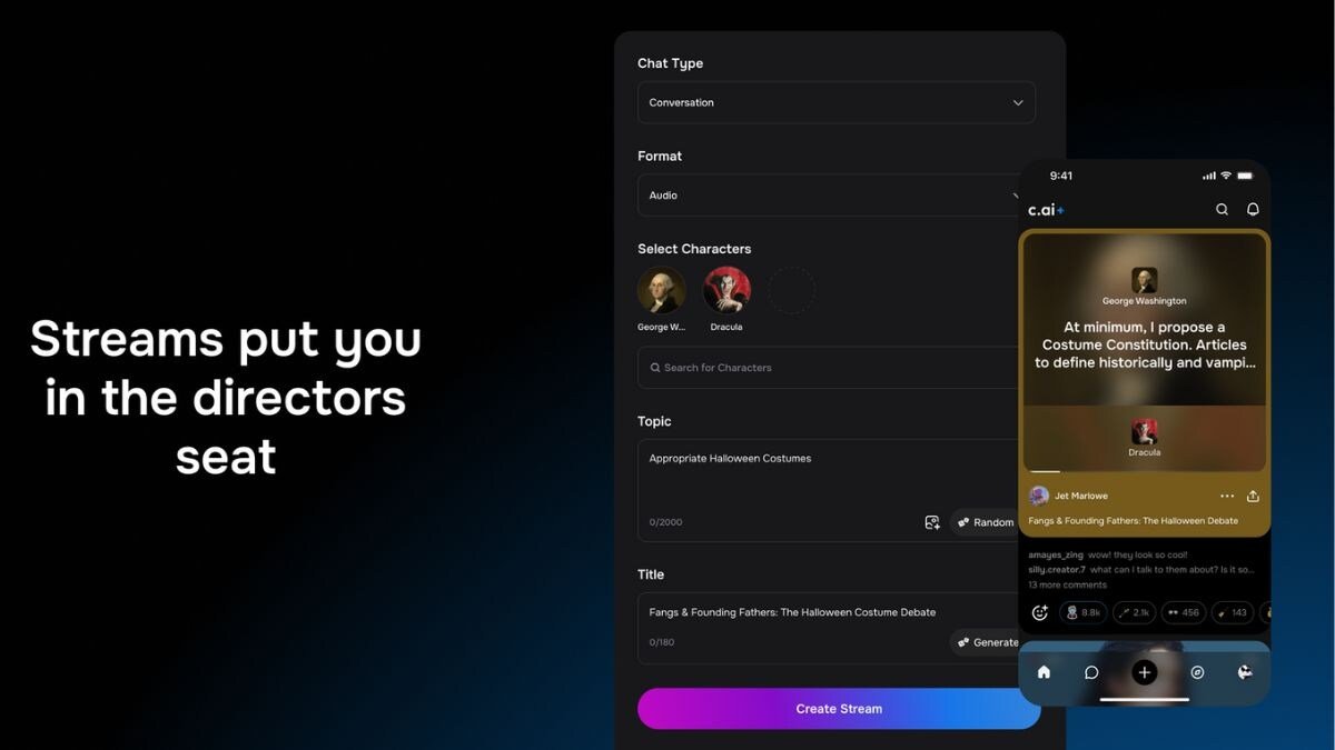character ai streams Character AI streams