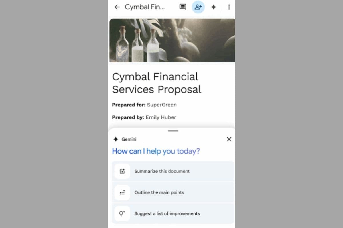 gemini docs android Gemini in Google Docs