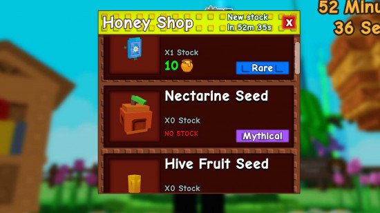 A nectarine in the shop in Grow a Garden.
