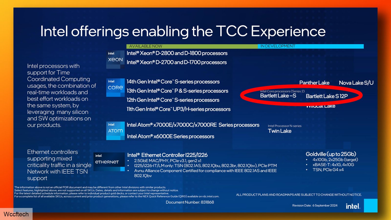 Intel 12-core Bartlett Lake S CPU listed in Intel presentation leak.