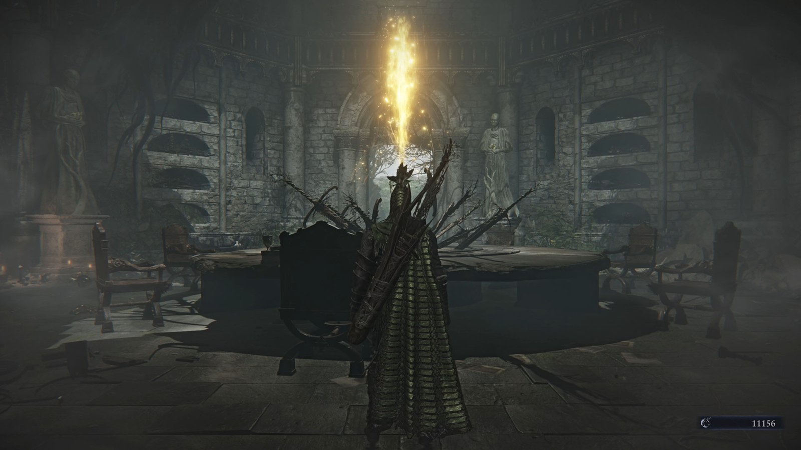 An Elden Ring Nightreign screenshot showing Ironeye facing the Roundtable.