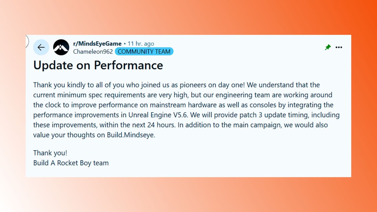 Mindseye patch performance